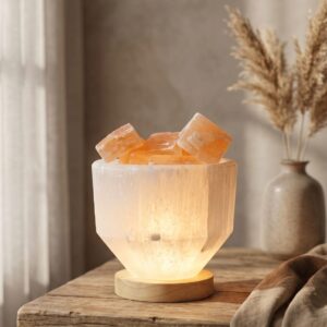 Selenite Fire Bowl Lamp