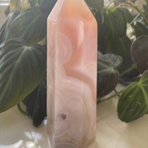 Pink Stripe Agate Tower