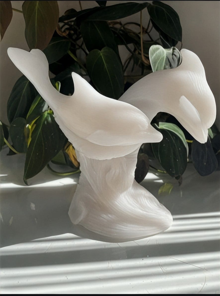 White Jade Dolphin Carving